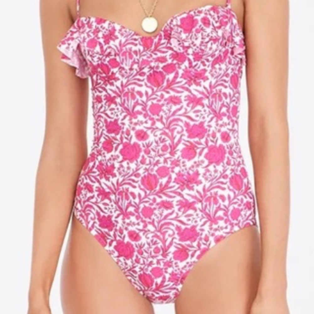 J.Crew Ruffle Strapless Swimsuit